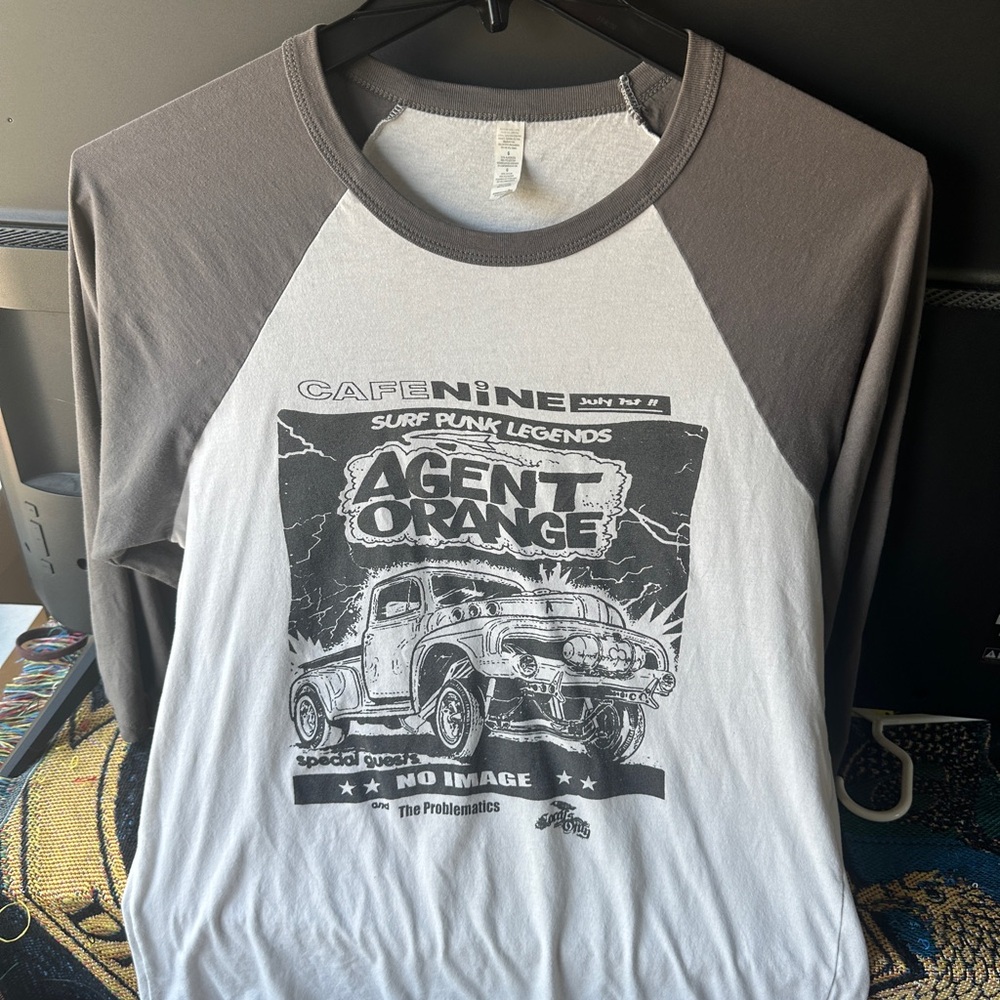 Agent Orange Raglan Shirt, 80s Punk, Surf, Skate, Large